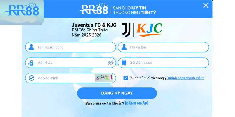 Các bước đăng ký RR88 trên PC